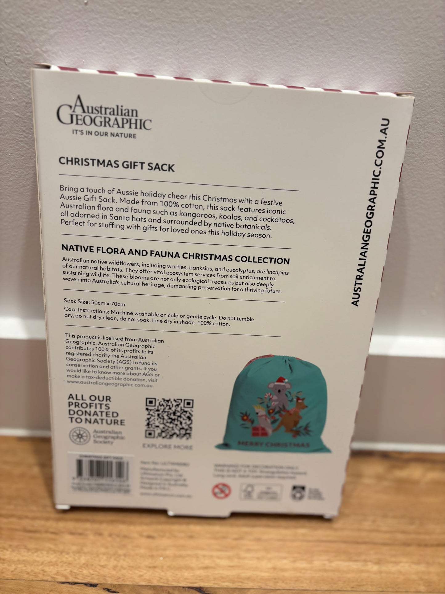 Australian Geographic Reusable Christmas Gift Bag