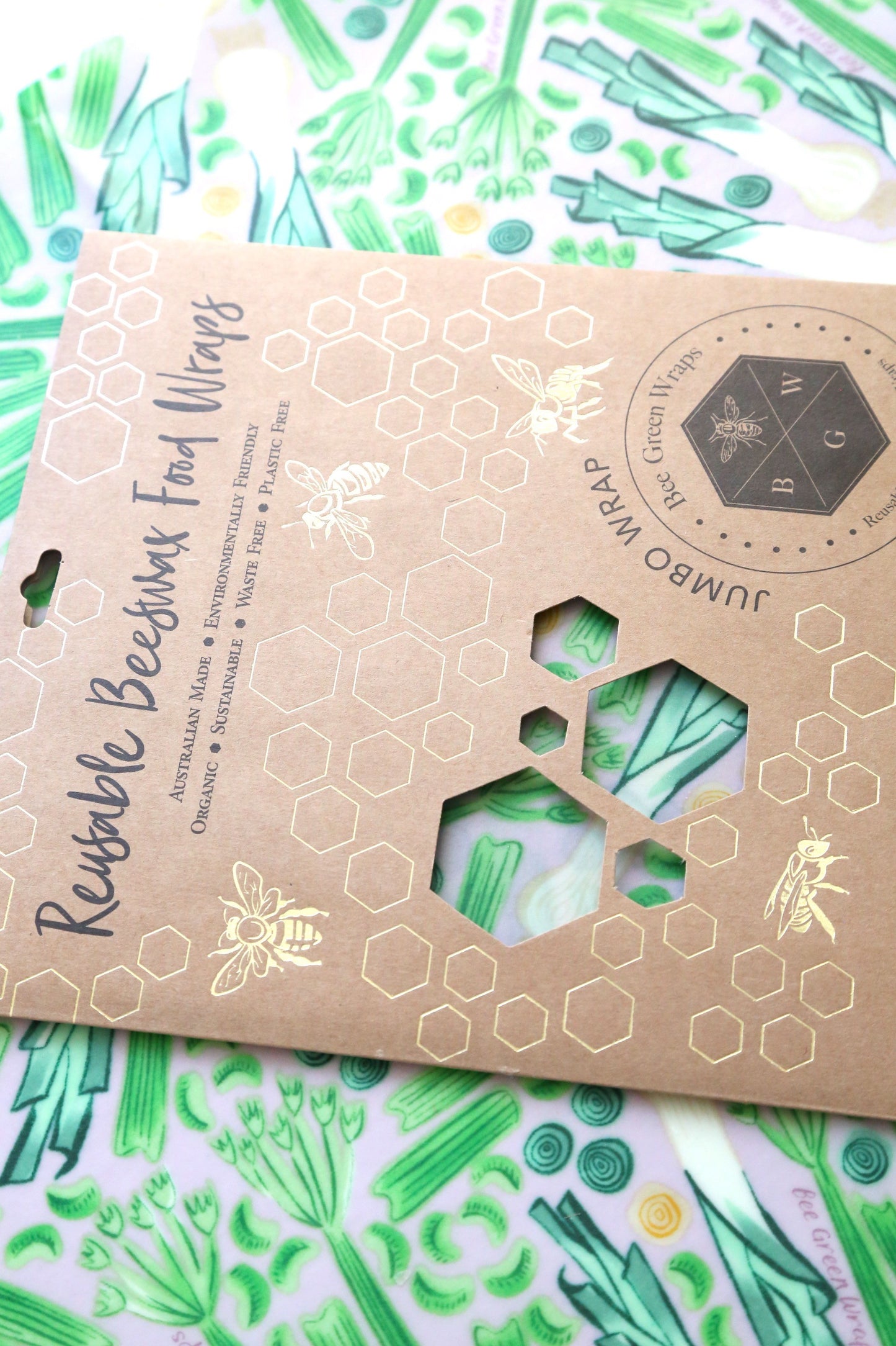 Bee Green Beeswax Food Wrap Leek Celery Jumbo