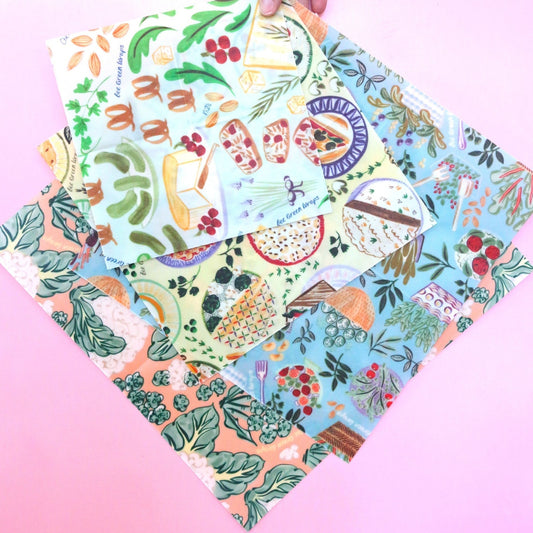 Bee Green Beeswax Wrap Starter Pack Variety Salad