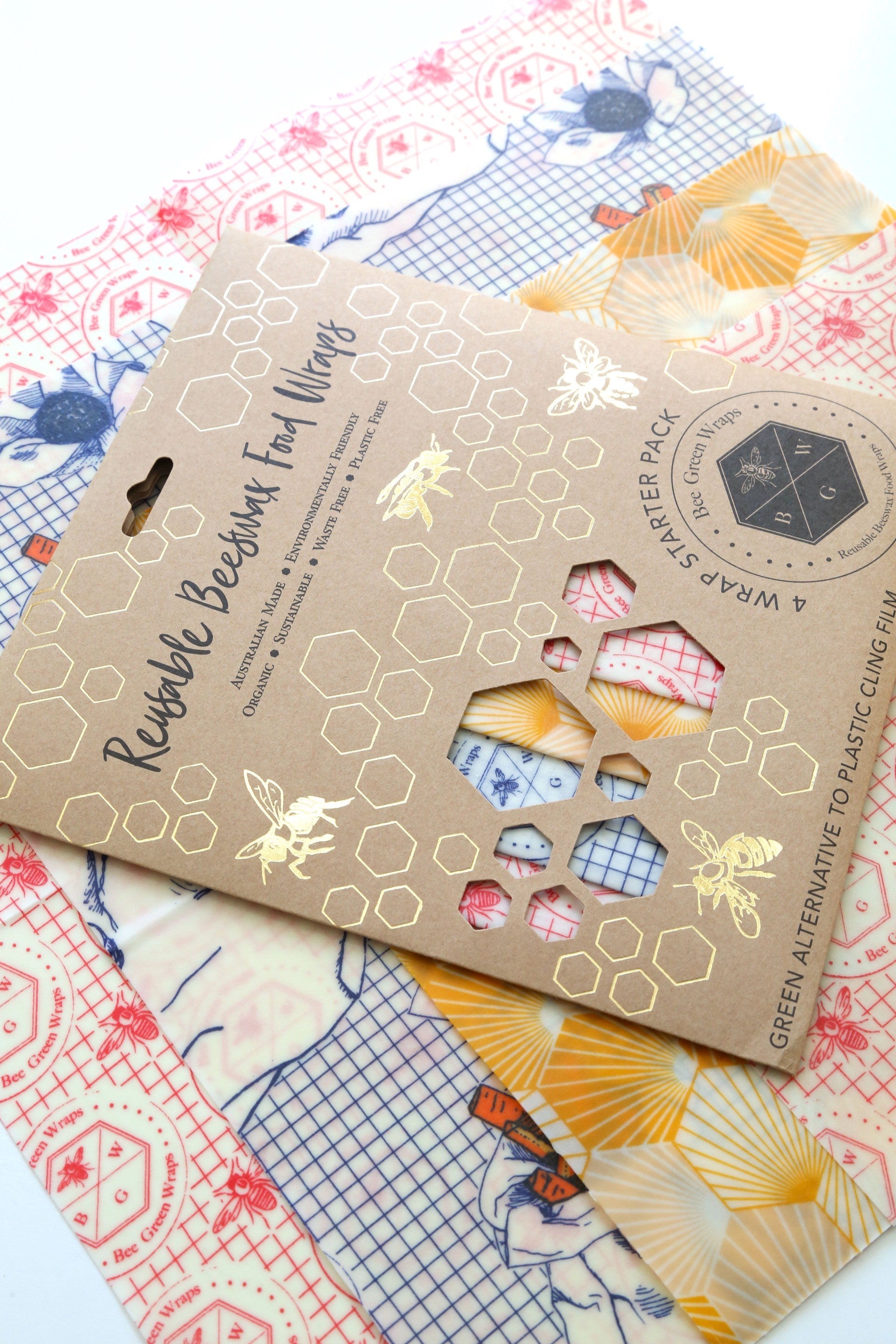 Bee Green Beeswax Food Wrap Starter Pack Multi Size