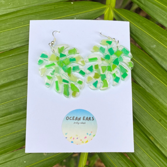 Sustainable Earrings Green Leaf