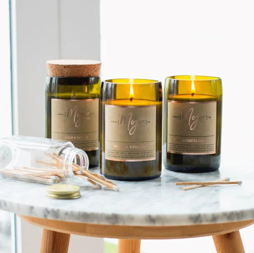 Mojo Upcycled Wine Bottle Candles