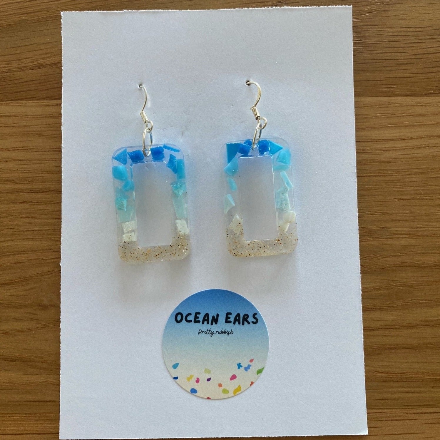 Beach Plastic Earrings Rectangle