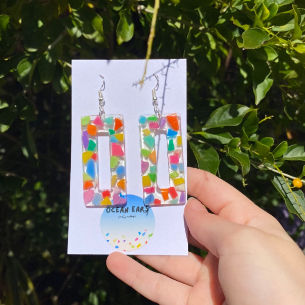 Upcycled Ocean Plastic Earrings Rainbow