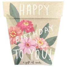 Gift of Seeds Happy Birthday Zinnia