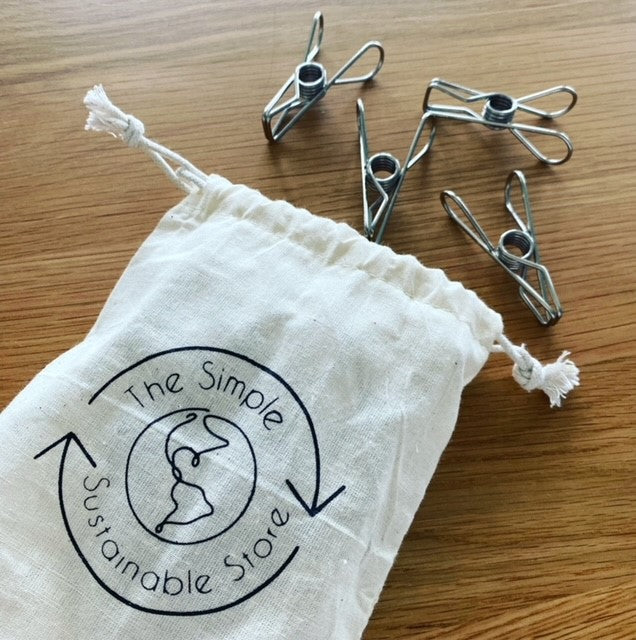 Sustainable Stainless Steel Pegs in bag