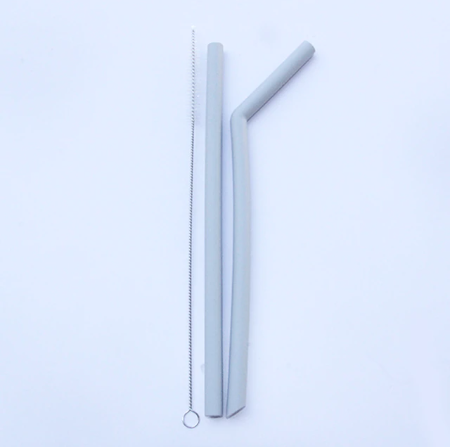 Reusable Silicone Straw Grey