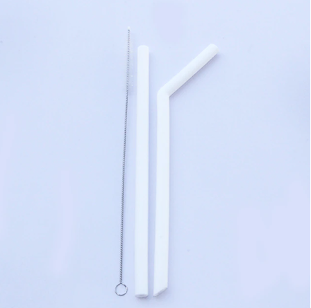 Silicone Drinking Straw White