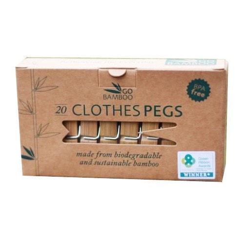 Go Bamboo Clothes Pegs 20pk