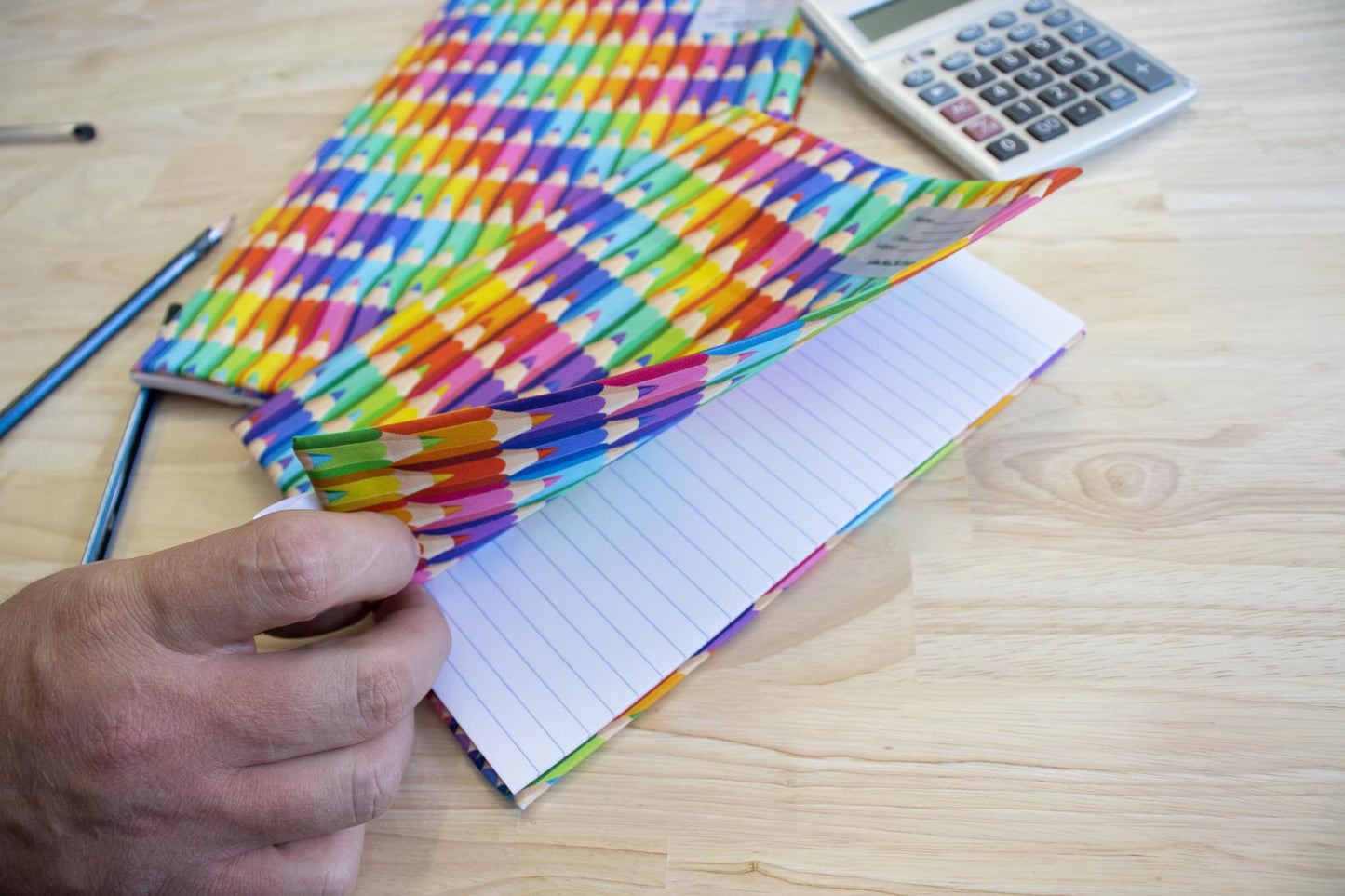 Reusable Fabric Book Cover A4 Pencils