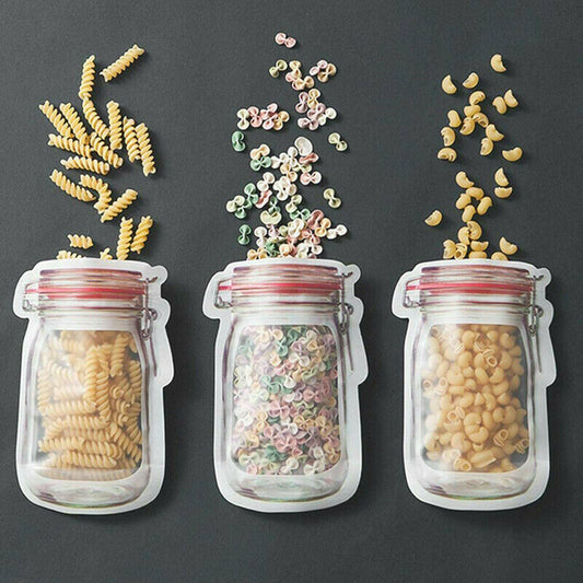 Reusable Food Storage Pouch Set in use