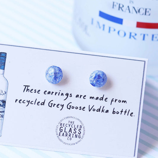 Recycled Glass Earrings - Grey Goose Vodka Bottle