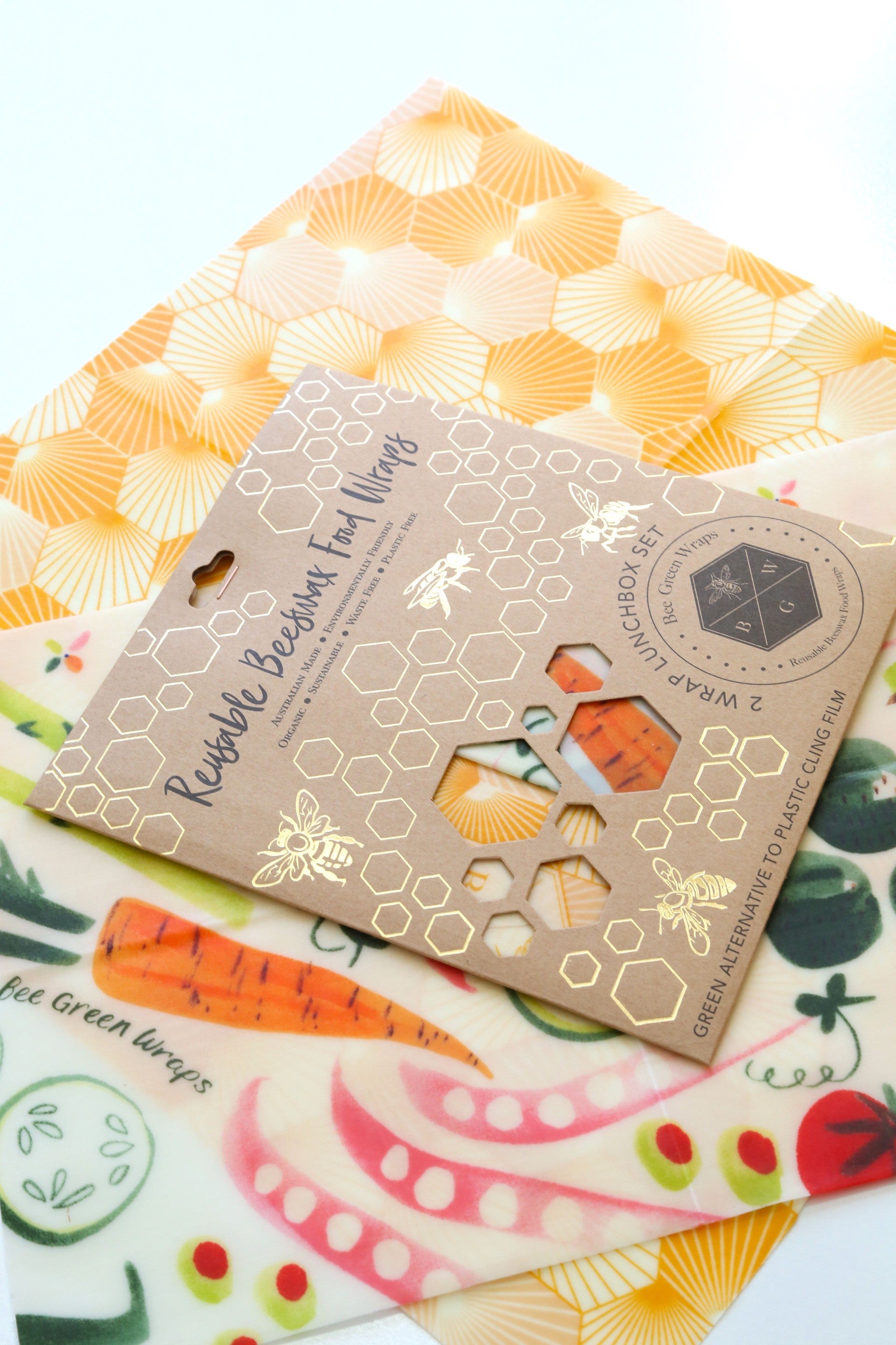 Bee Green Beeswax Food Wrap Lunch Pack Hive Veggie