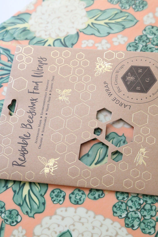 Beeswax Wrap in packaging cauliflower large