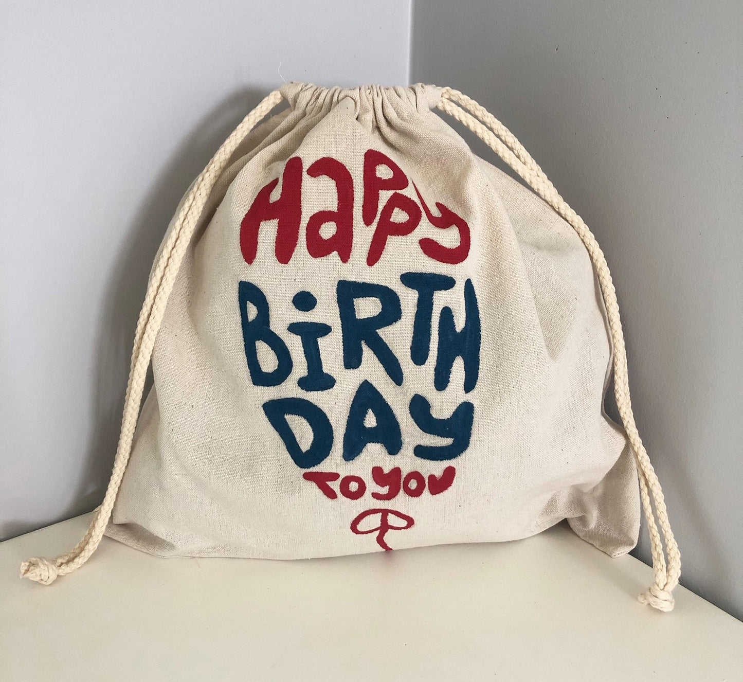 Reusable Fabric Gift Bag Birthday