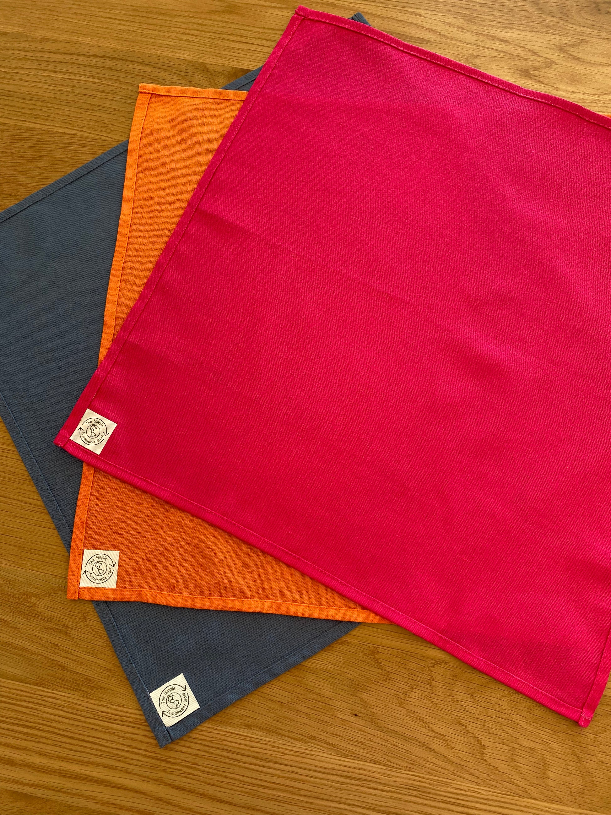 Reusable Fabric Gift Wrap Pink Blue Orange