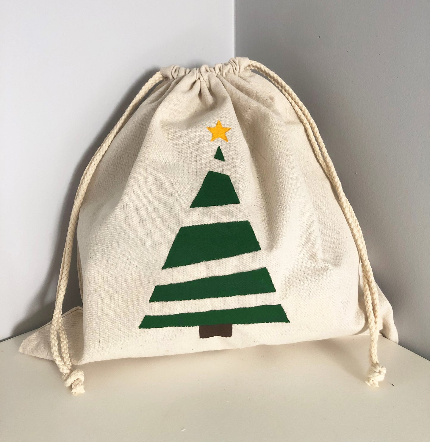 Reusable Fabric Gift Bag Christmas Tree Medium
