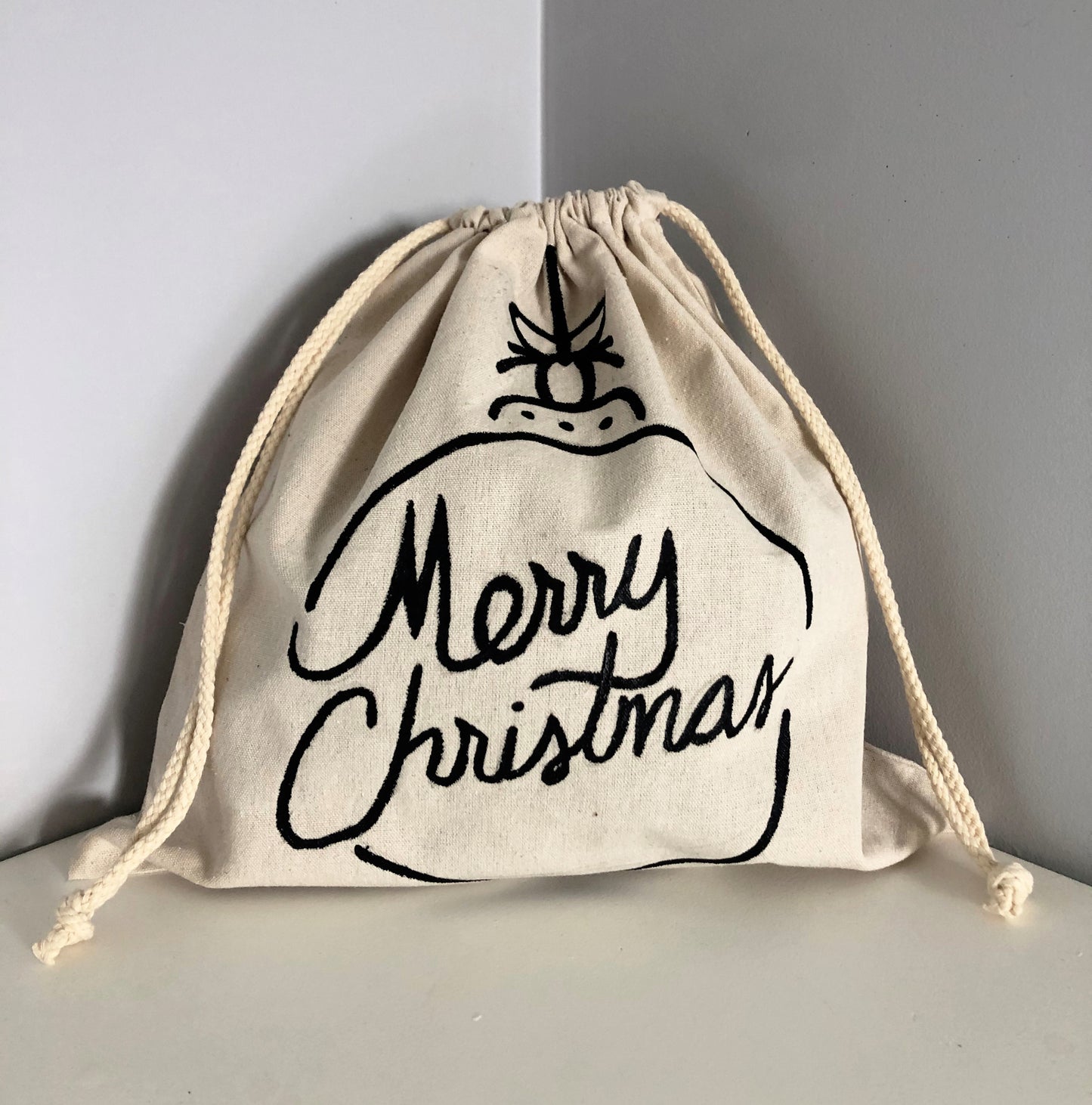 Reusable Fabric Gift Bag Christmas Bauble