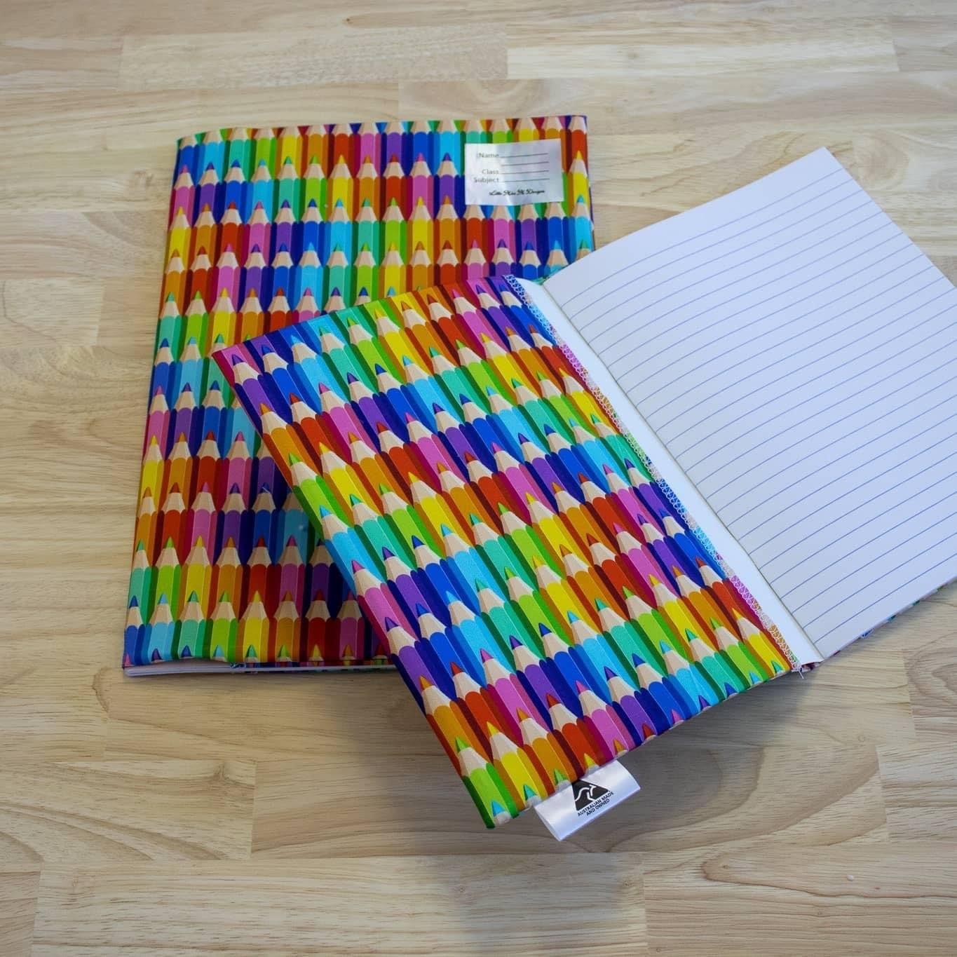 Reusable Fabric School Book Cover A4 Pencils