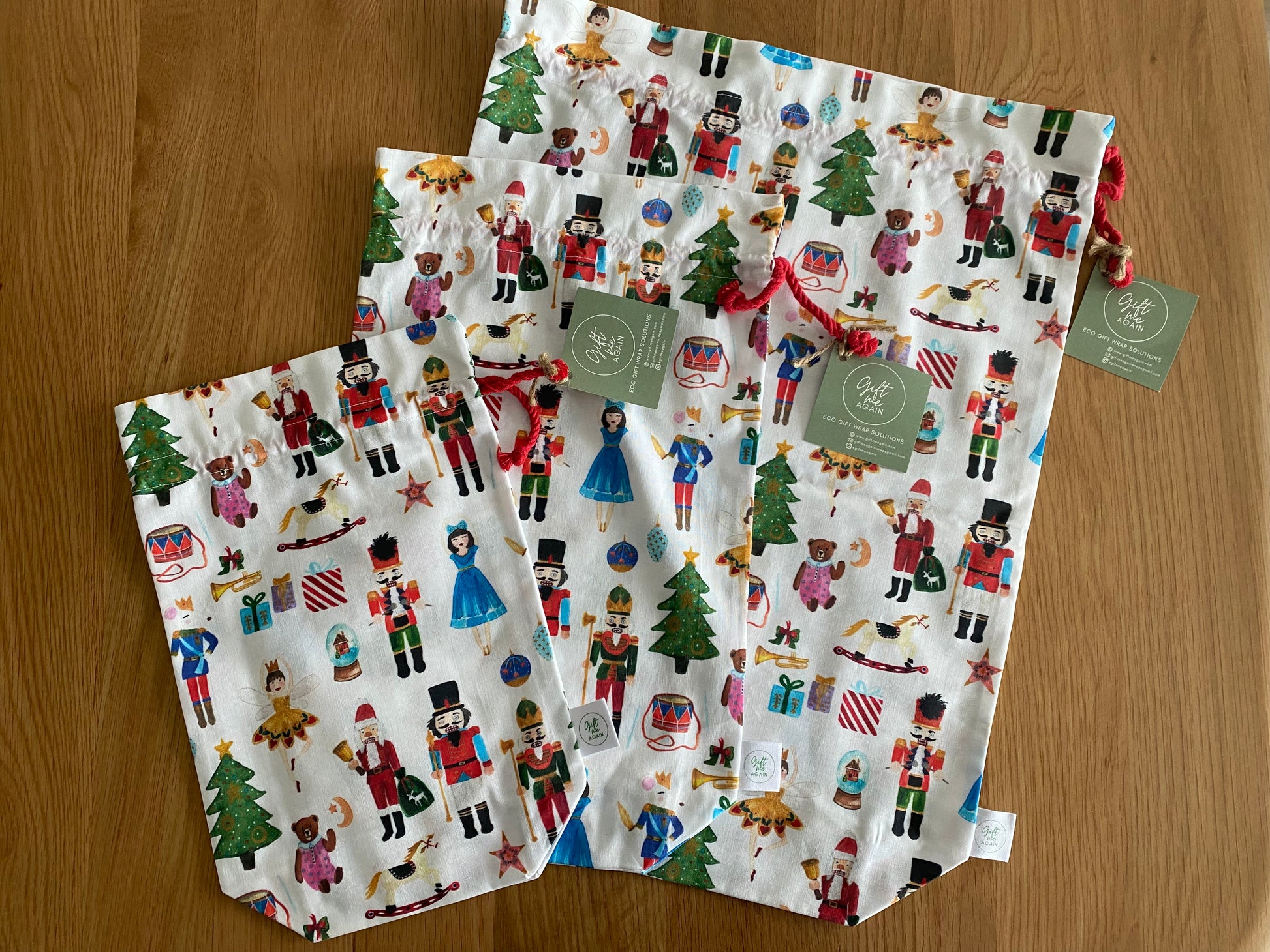 Reusable Christmas Gift Bag Nutcracker Children