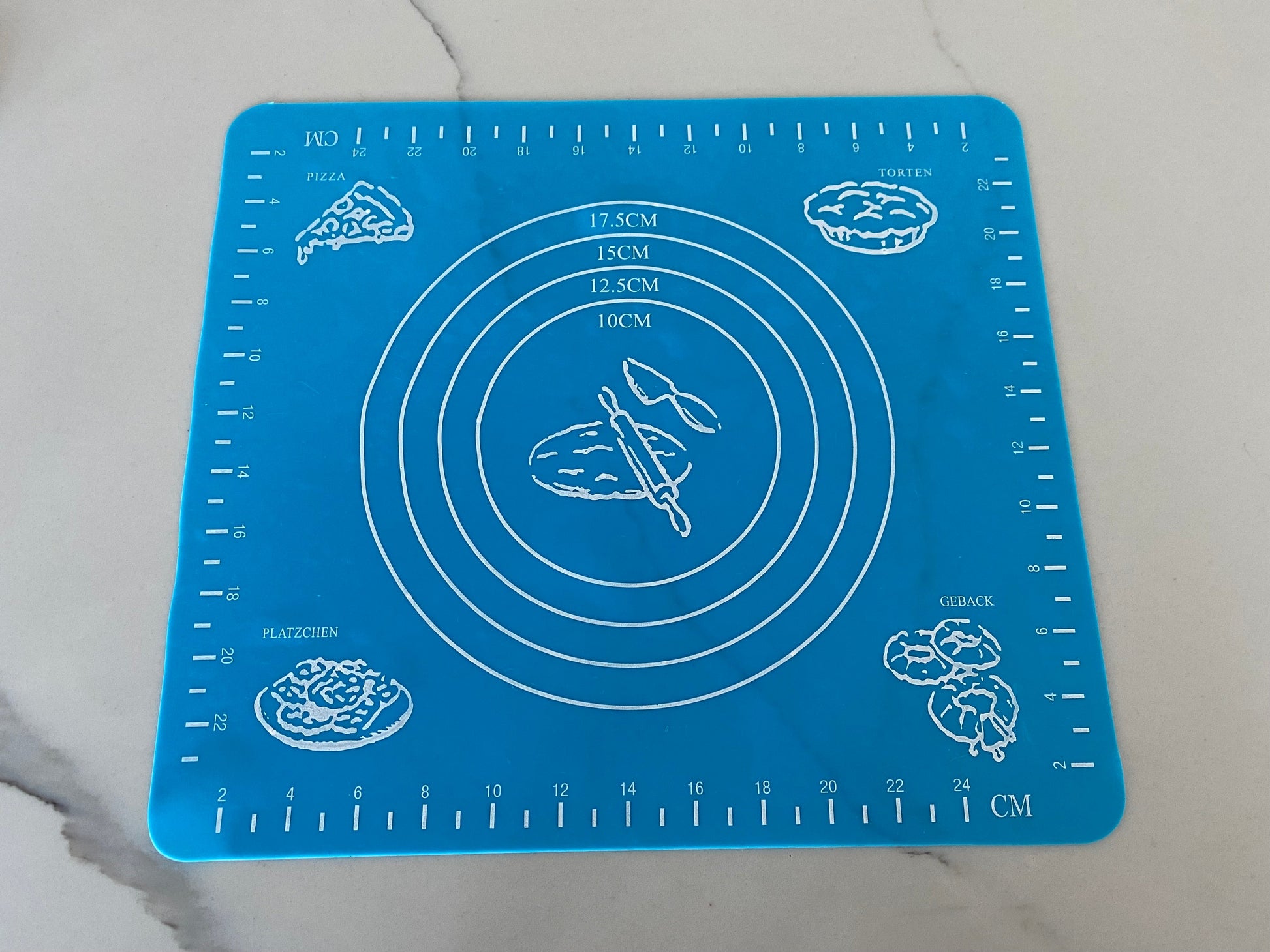 Reusable Silicone Baking Mat Blue Square
