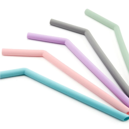 Silicone Straws Pastels Bent